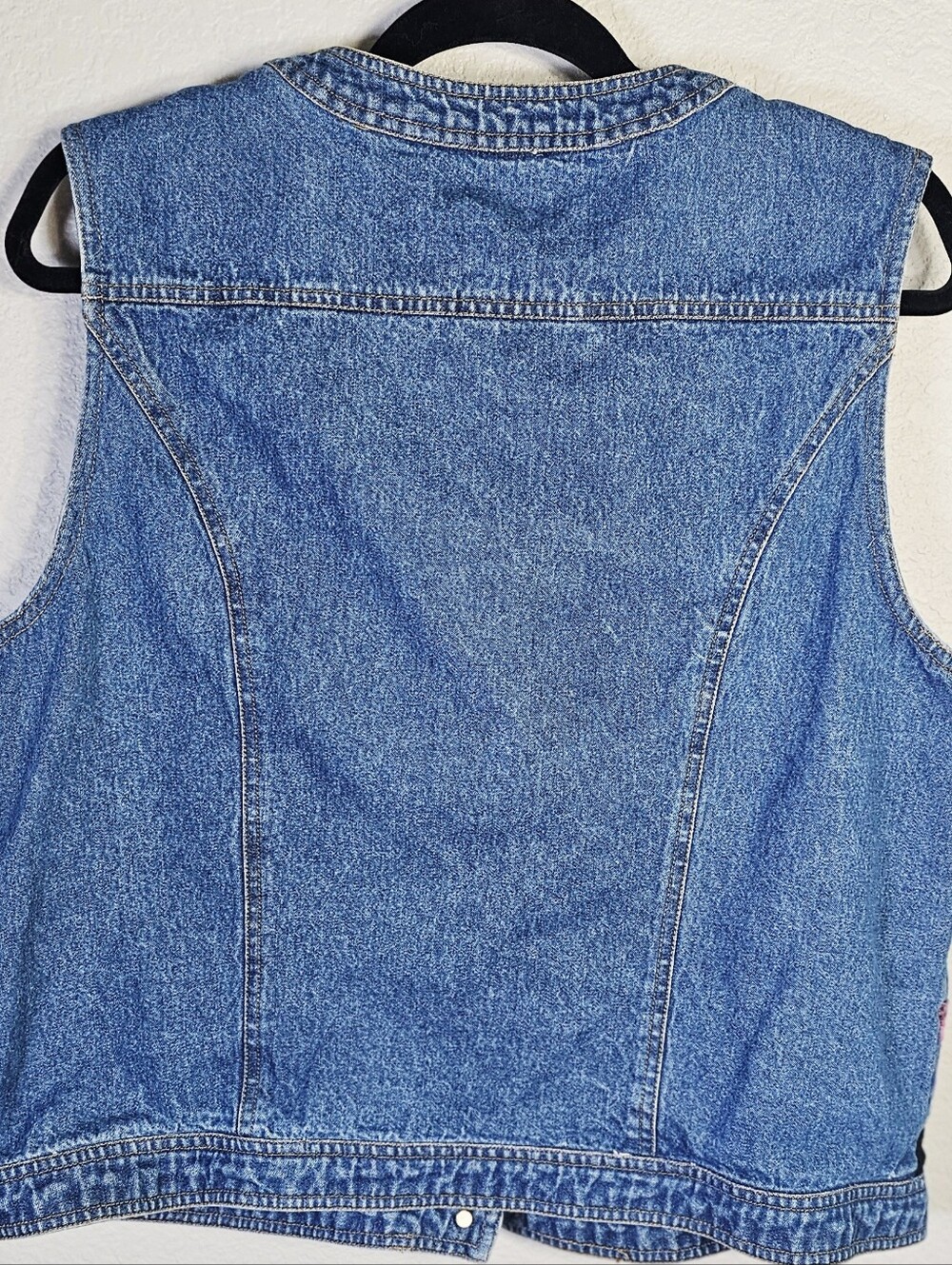 Vintage Susan Bristol Denim Velvet Patchwork Vest Large Cottagecore - Picture 4 of 8